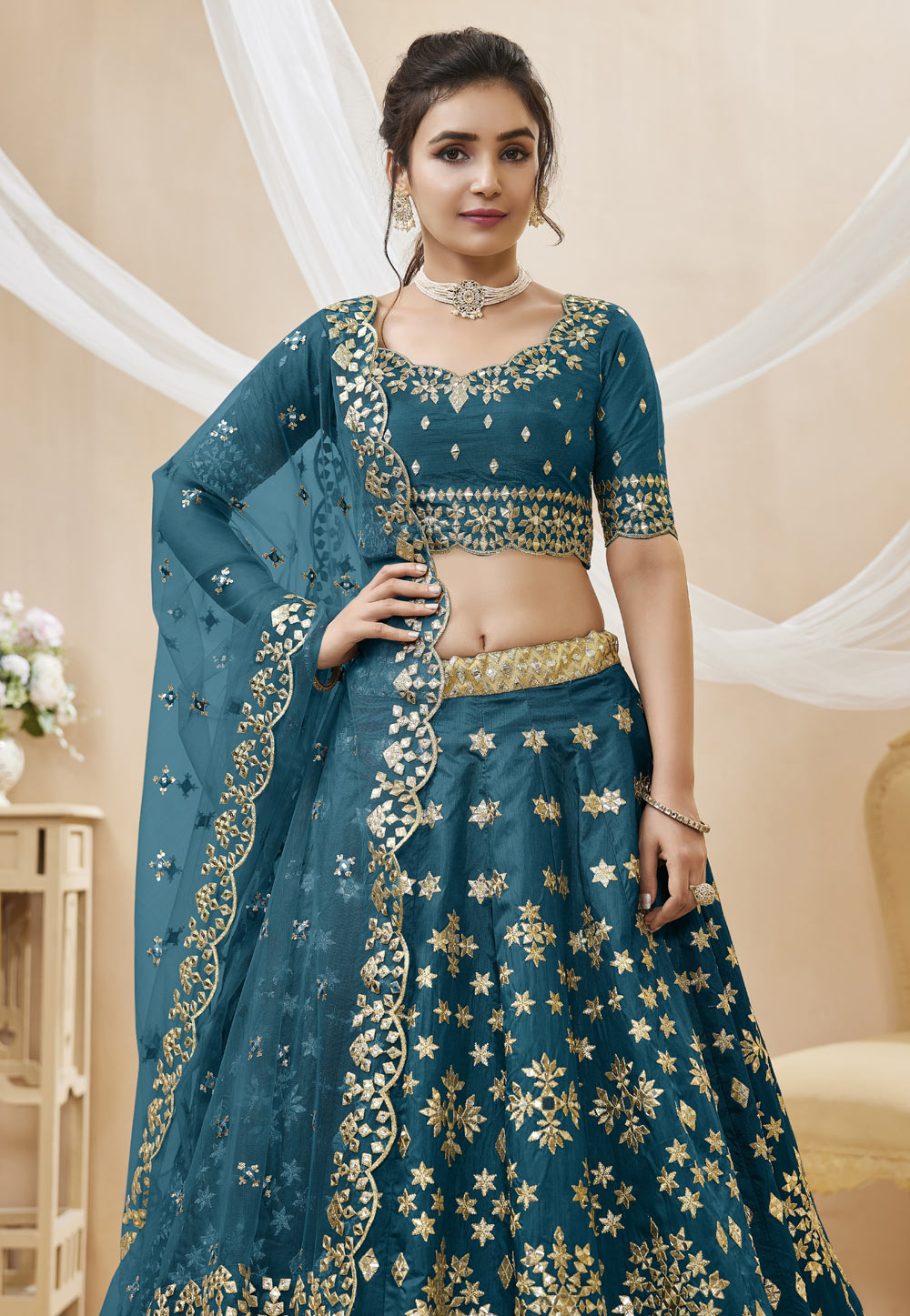 Teal 2025 lehenga choli