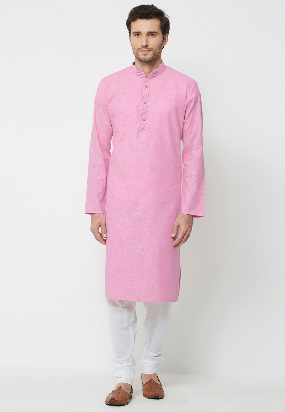 Pink Cotton Kurta Pajama 234973