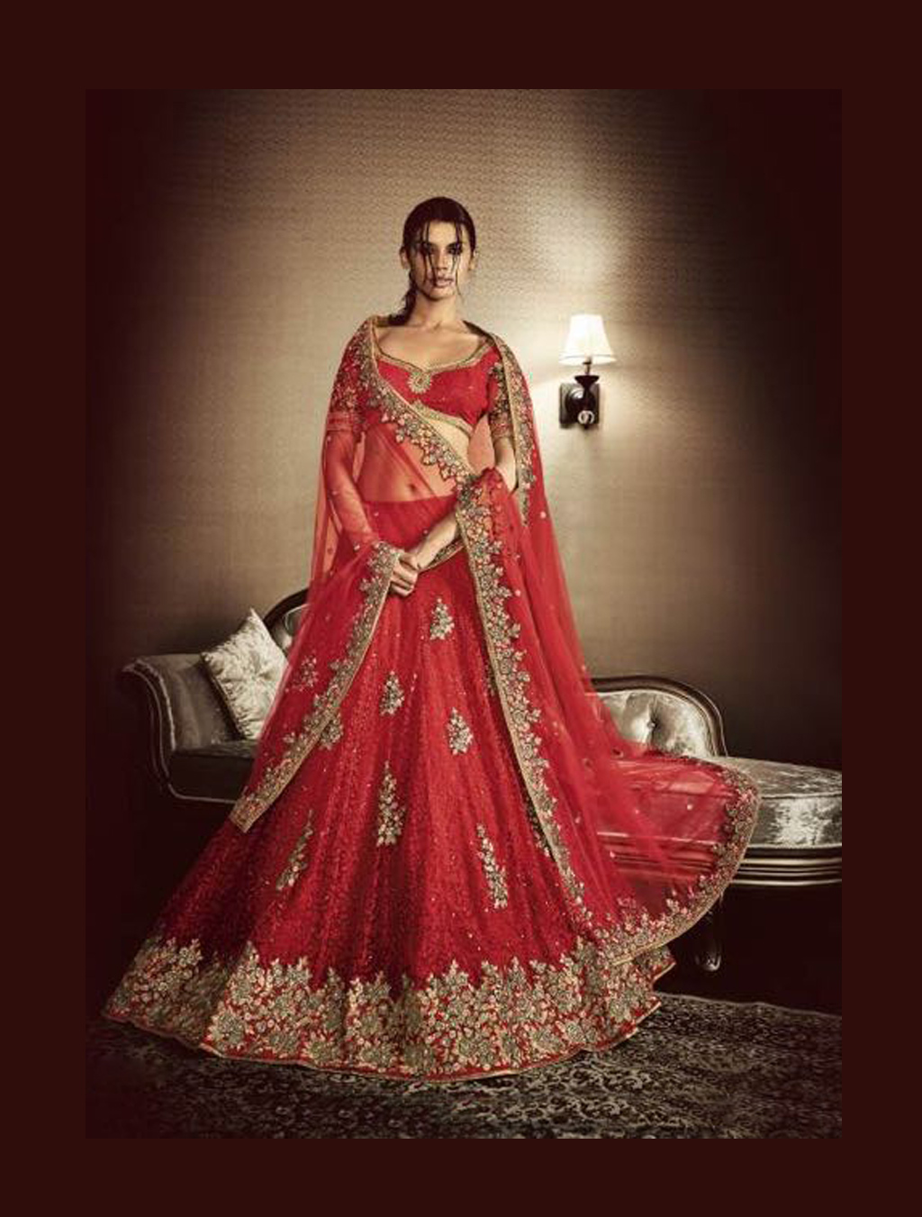 Red Silk Wedding Lehenga Choli 76708