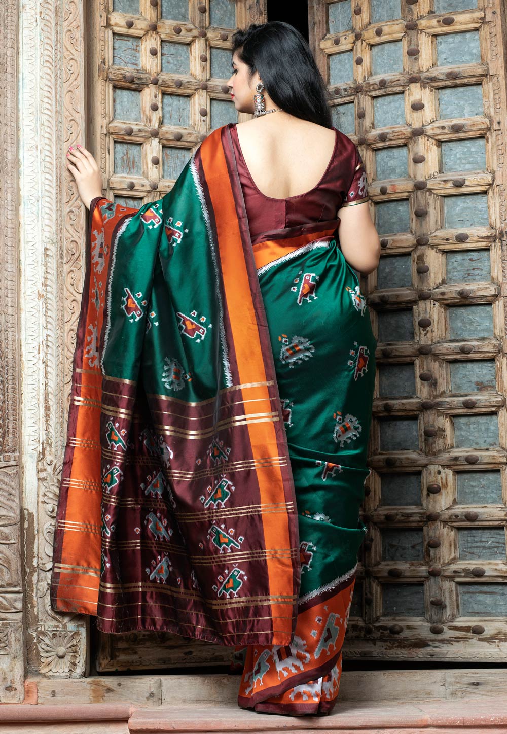 Green & Maroon Pure Bandhani Saree, Art Silk, 6.3 at Rs 699 in Kannad