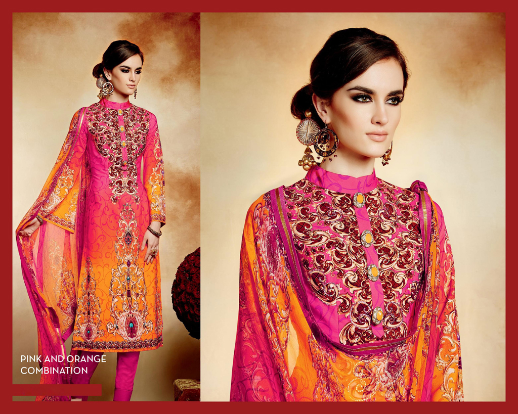 Pink Crepe Embroidery Churidar Suit 47149