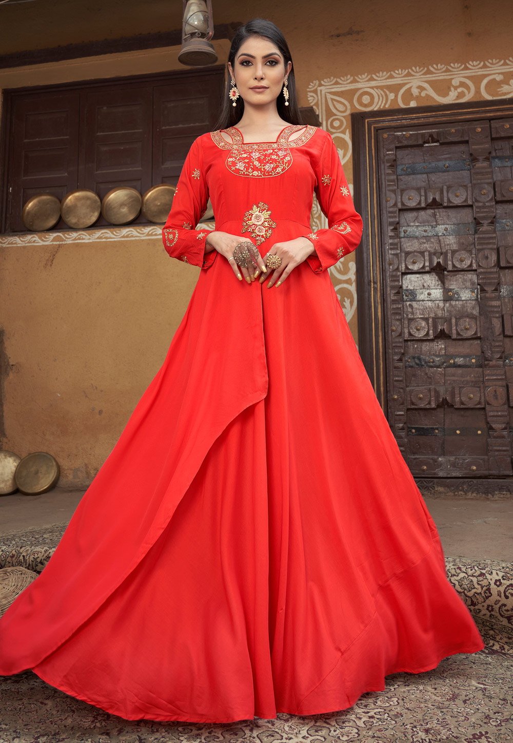 Red Muslin Gown 260058