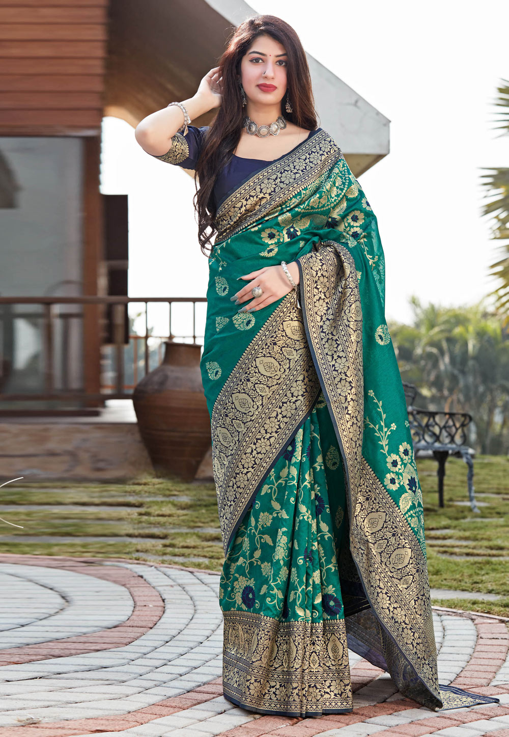 Green Art Silk Festival Wear Saree 231820