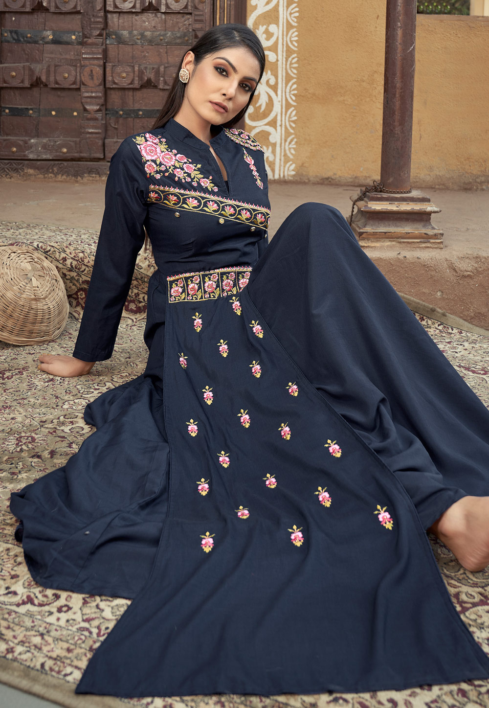 Plain Blue Designer Gown, Dry clean, Western Wear at Rs 1095 in Surat