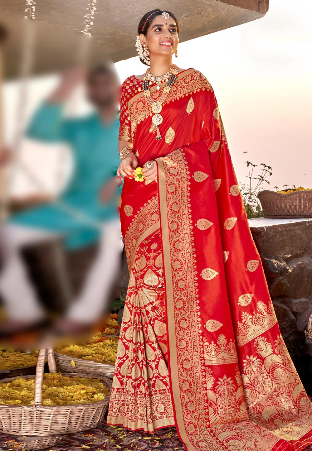 Red Silk Festival Wear Saree 228260