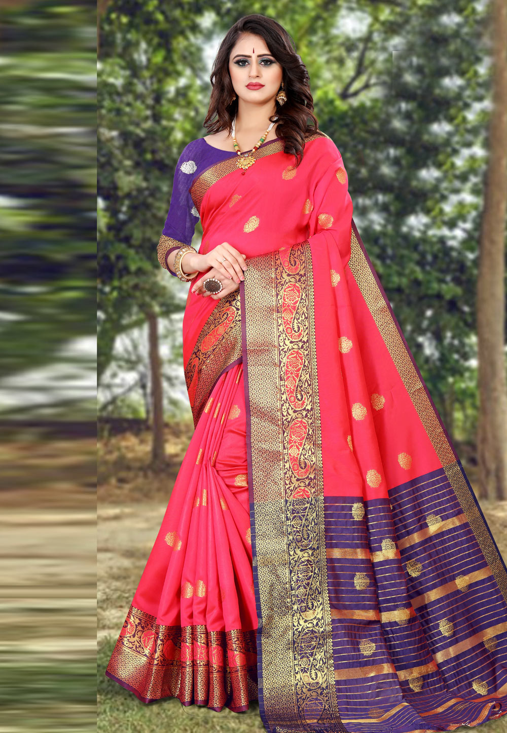 Pink Kanjivaram Silk Festival Wear Saree 227948