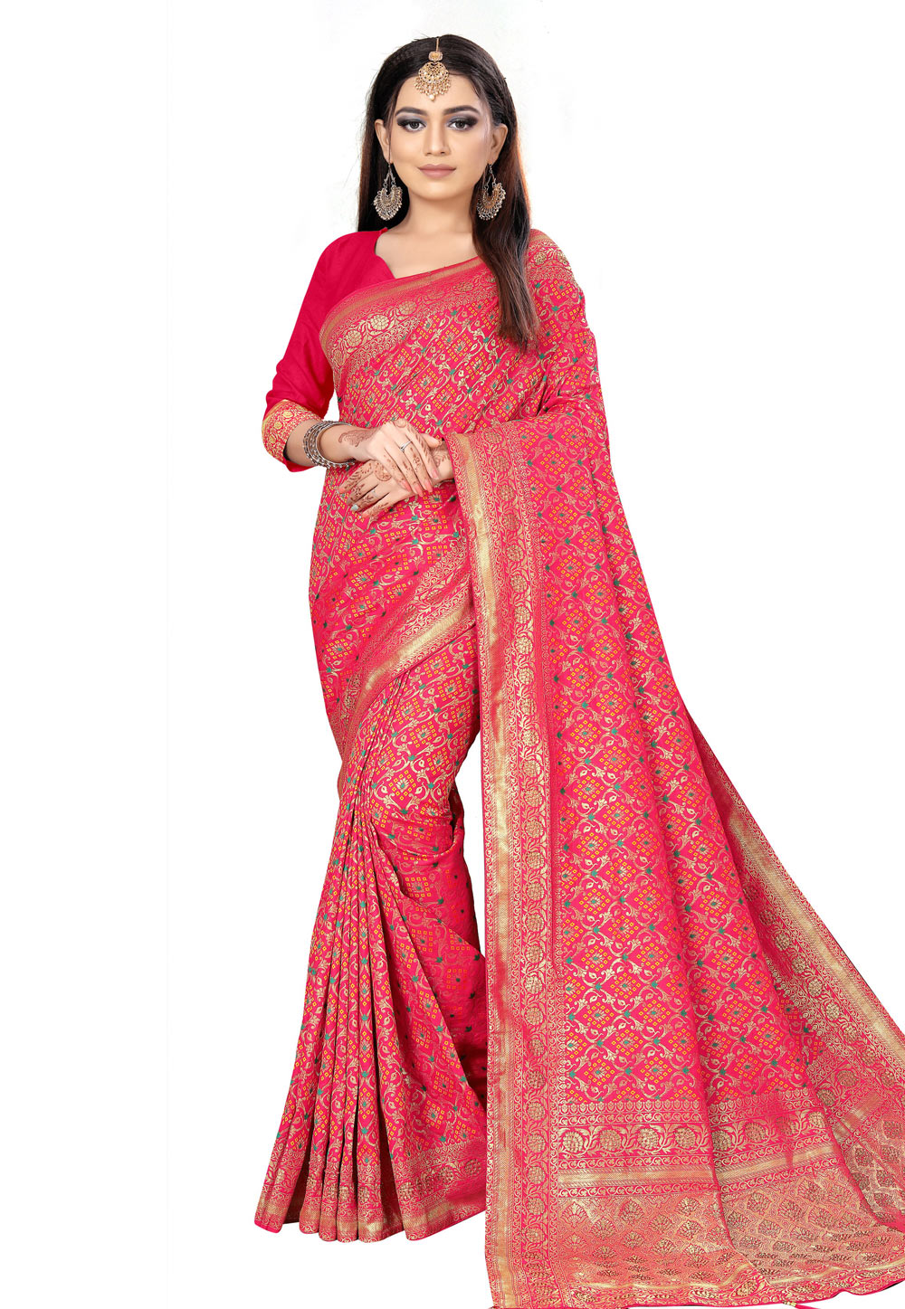 Pink Banarasi Silk Festival Wear Saree 230978