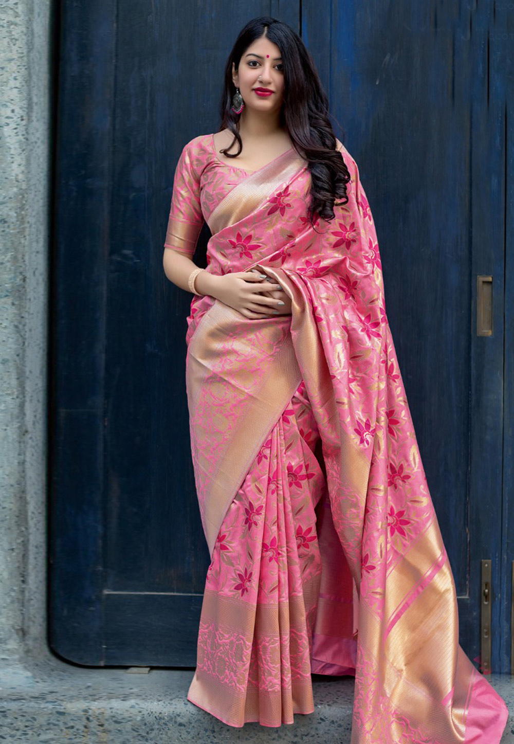 Pink Silk Festival Wear Saree 155607