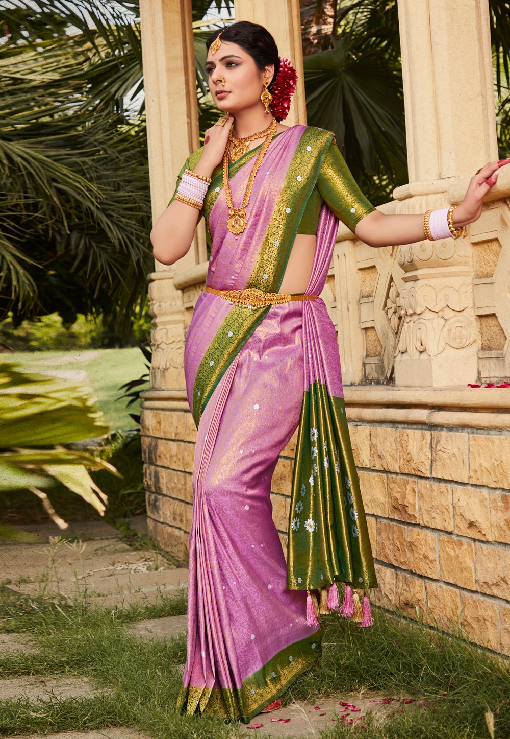 Lavender Kanjivaram Silk Saree 266430