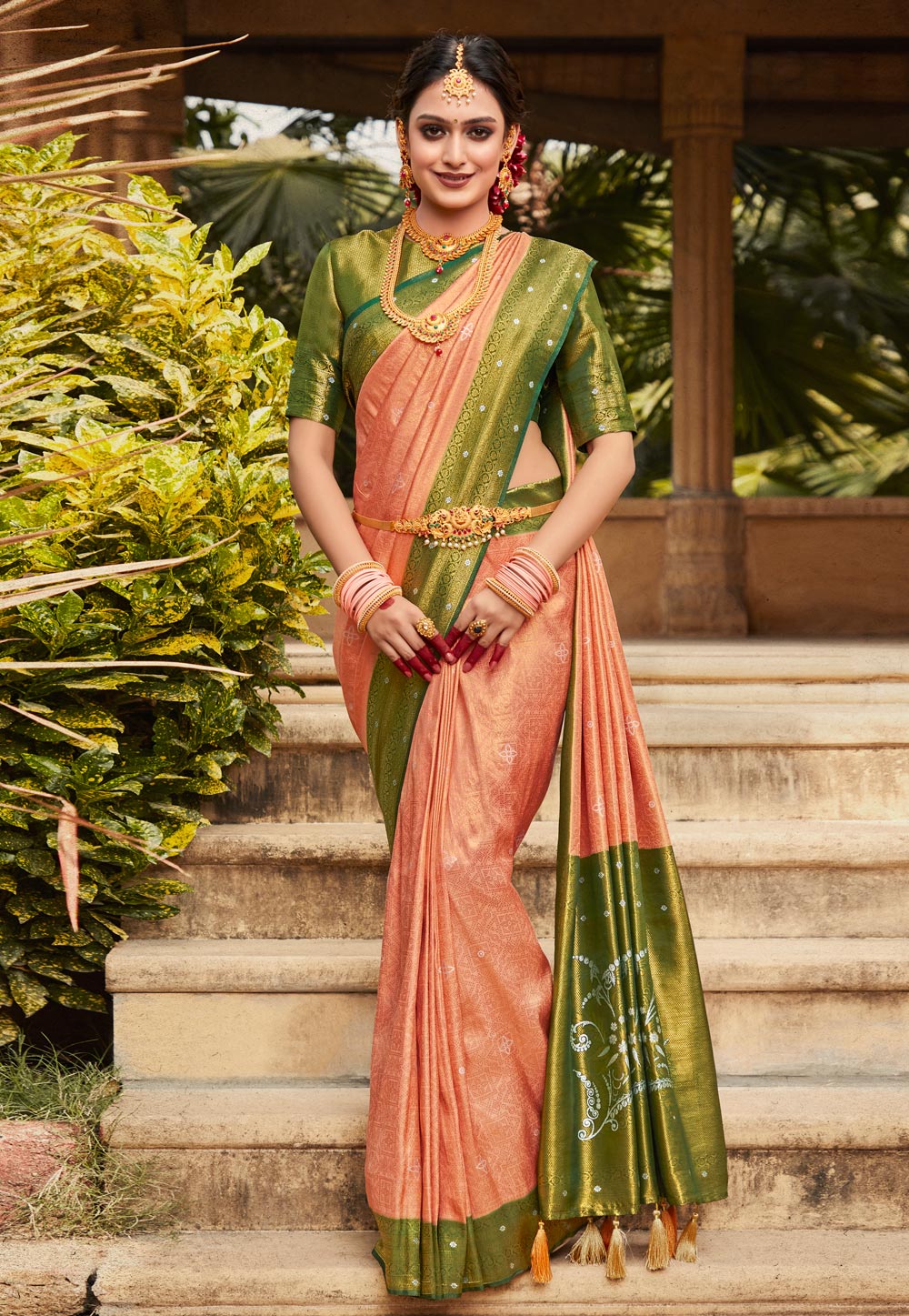 Peach Kanjivaram Silk Saree 266432