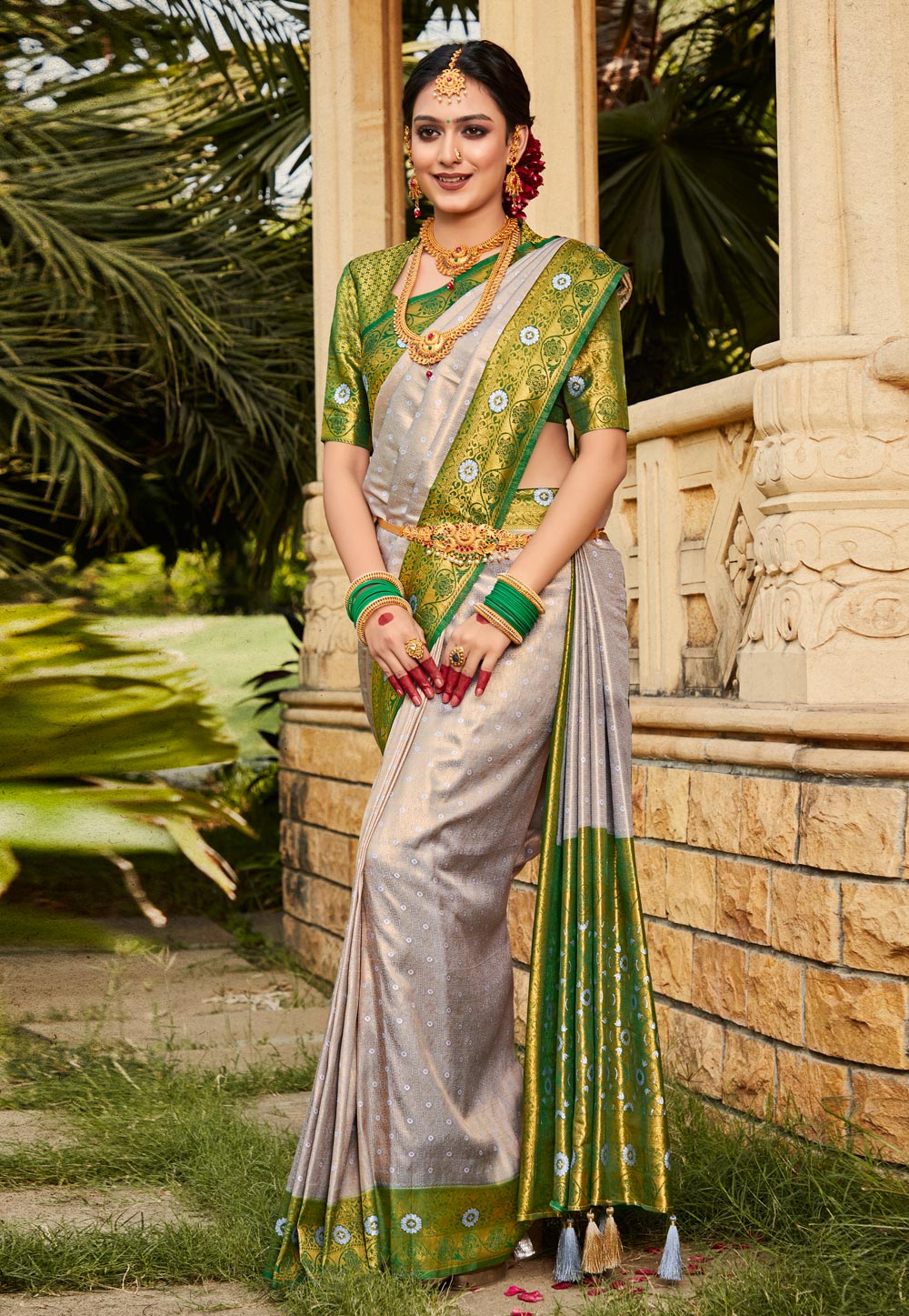 Grey Kanjivaram Silk Saree 266434