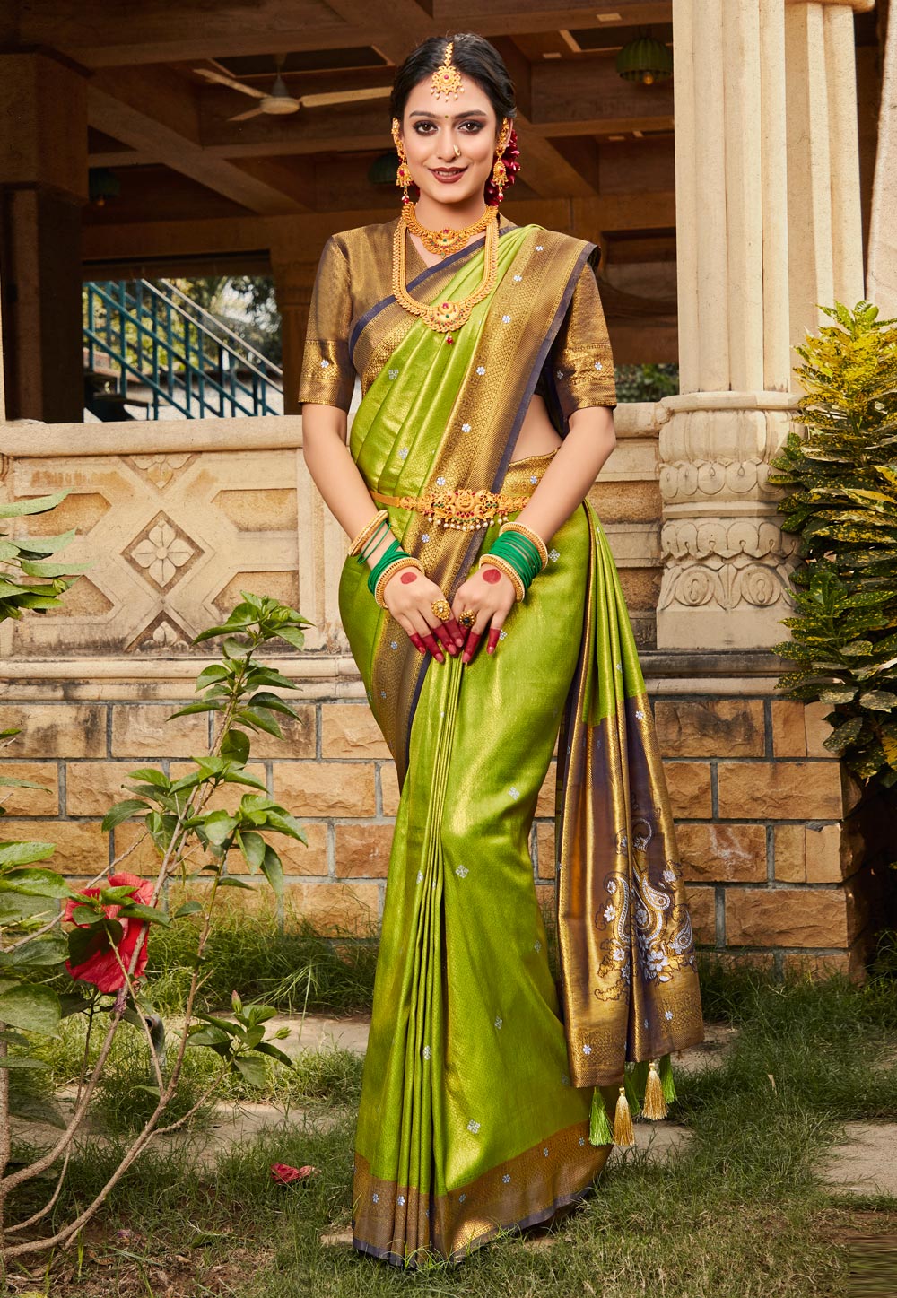 Light Green Kanjivaram Silk Saree 266436