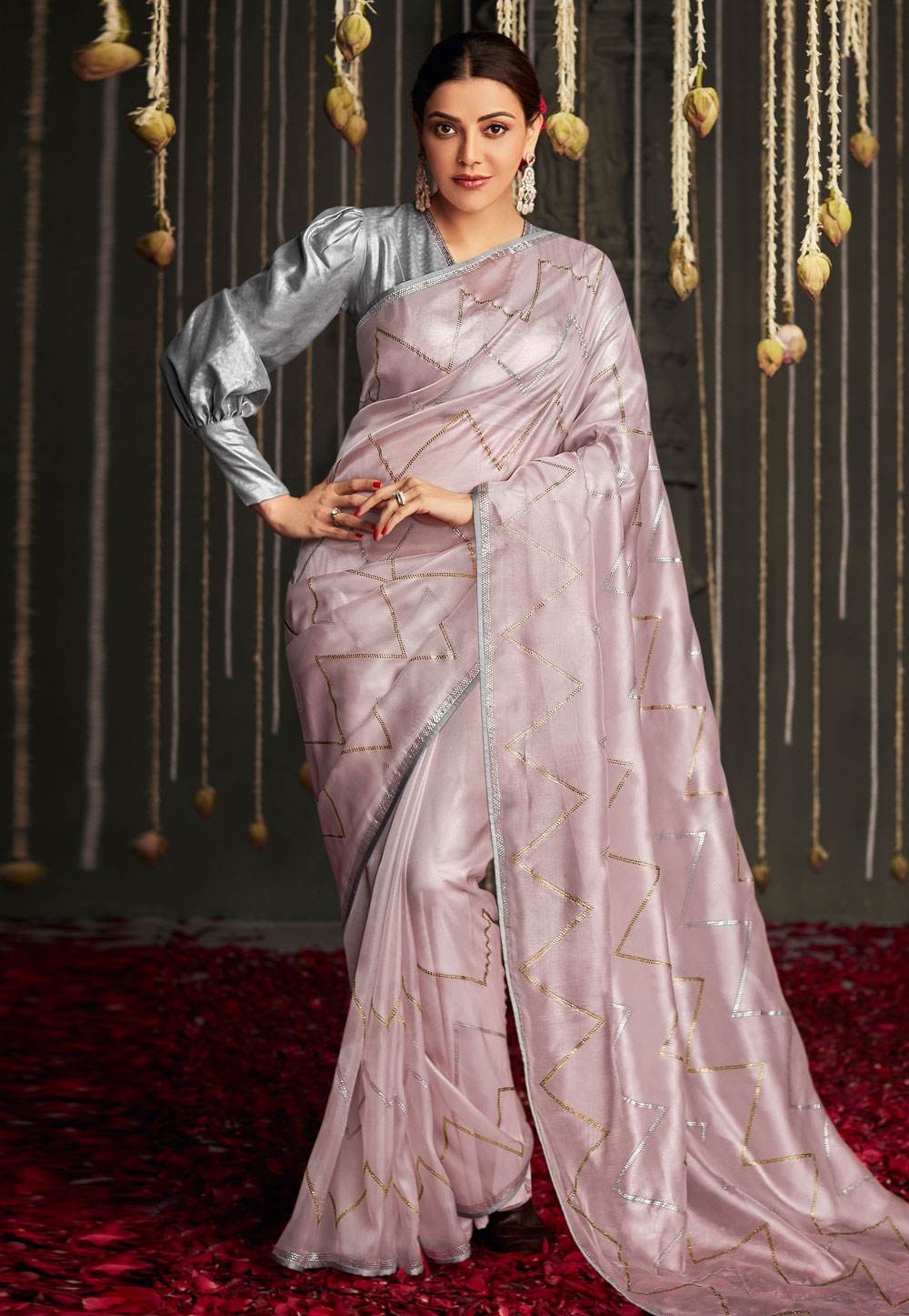 Kajal Aggarwal Pink Silk Bollywood Saree 248138