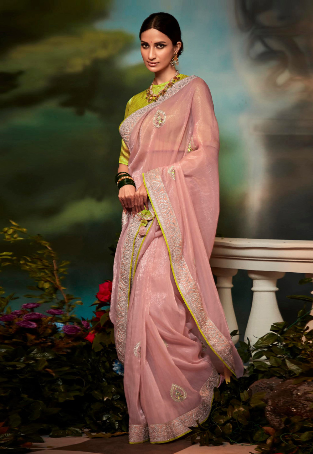 Pink Silk Saree With Blouse 256734