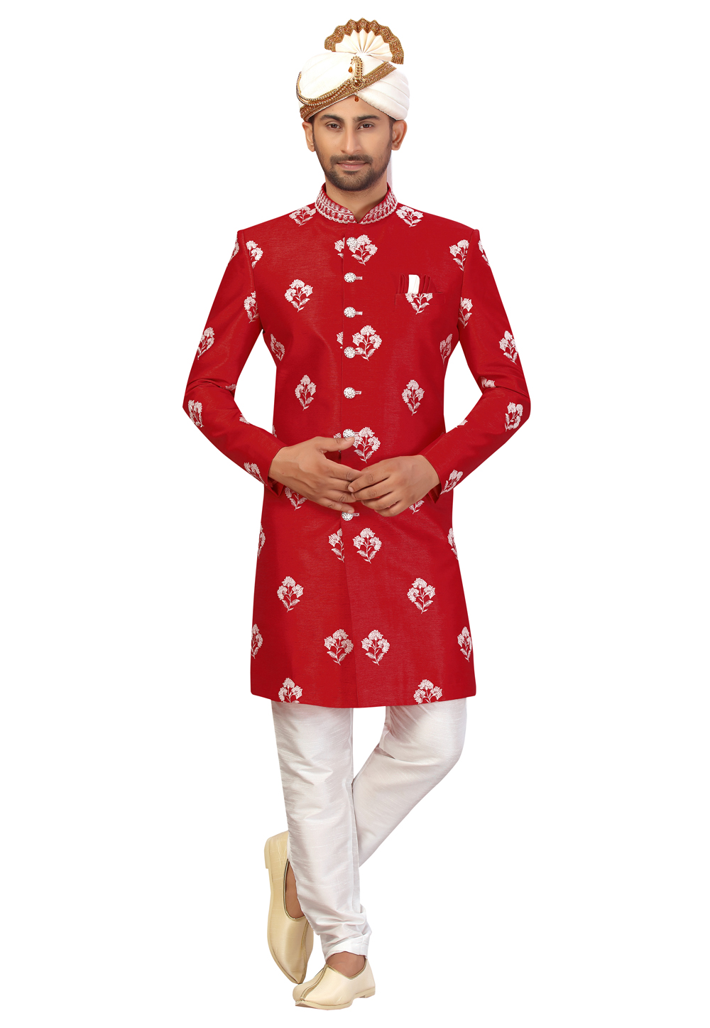 Maroon Art Silk Indo Western Suit 231338