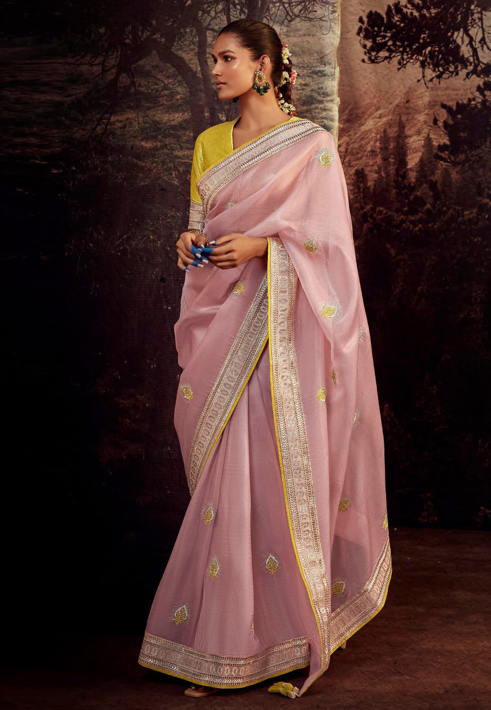 Pink Soft Silk Saree With Blouse 269525