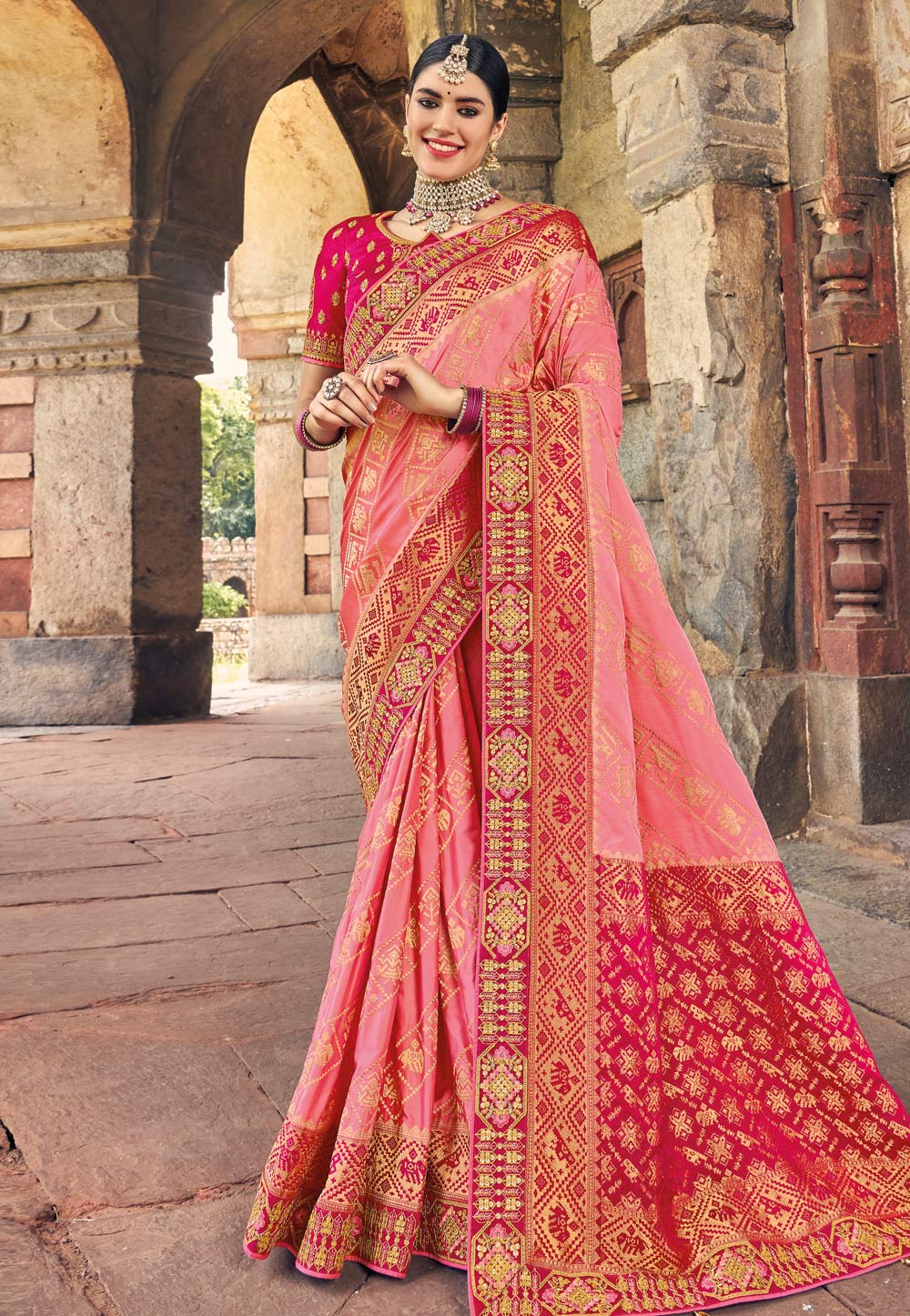 Pink Silk Saree With Blouse 248629