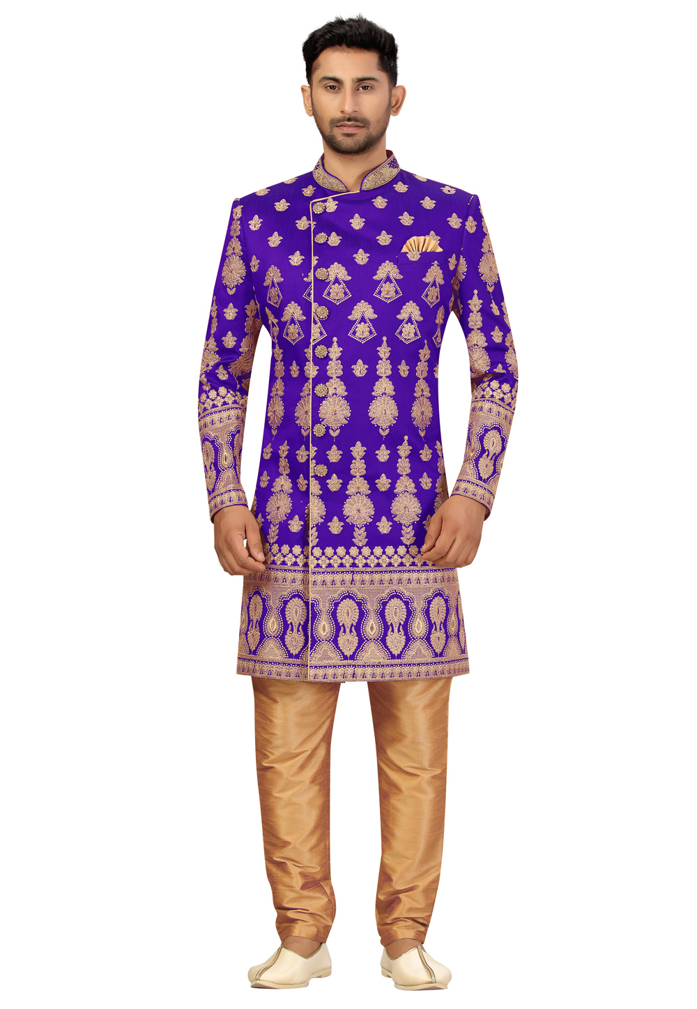 Blue Art Silk Indo Western Suit 231345
