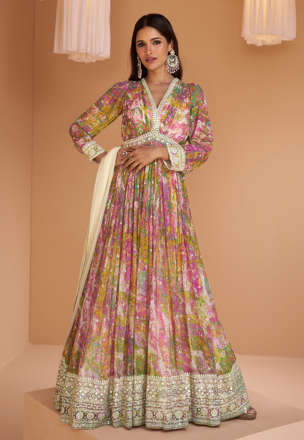 Pink Georgette Anarkali Suit Online 275510