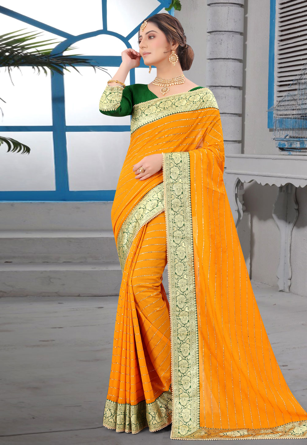 Yellow Silk Festival Wear Saree 233000