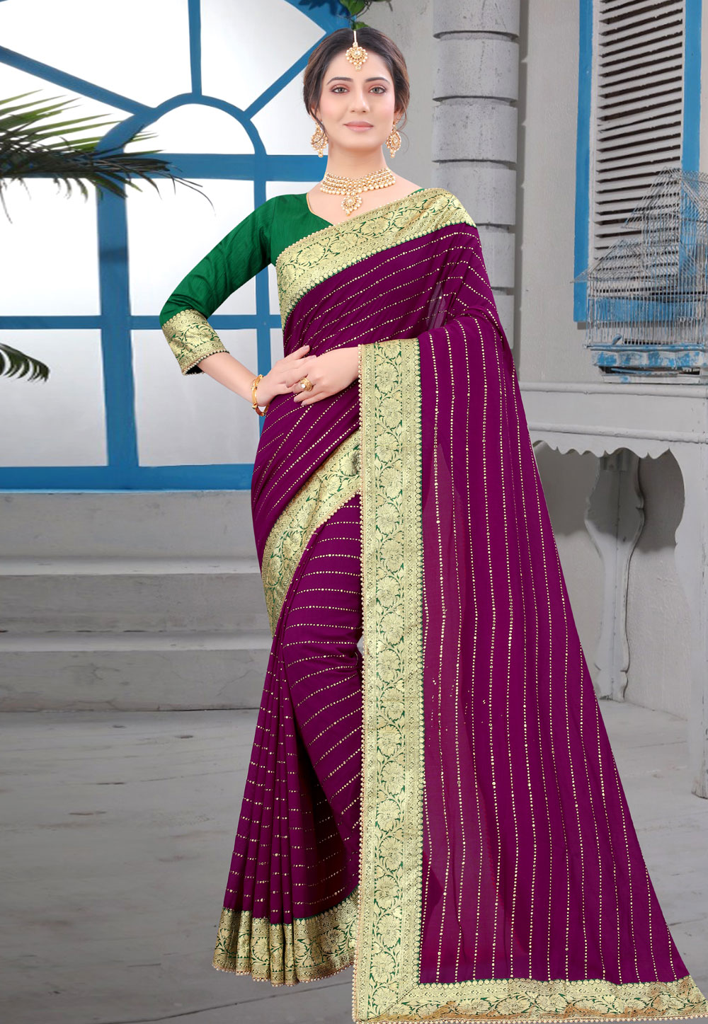 Purple Silk Festival Wear Saree 233002