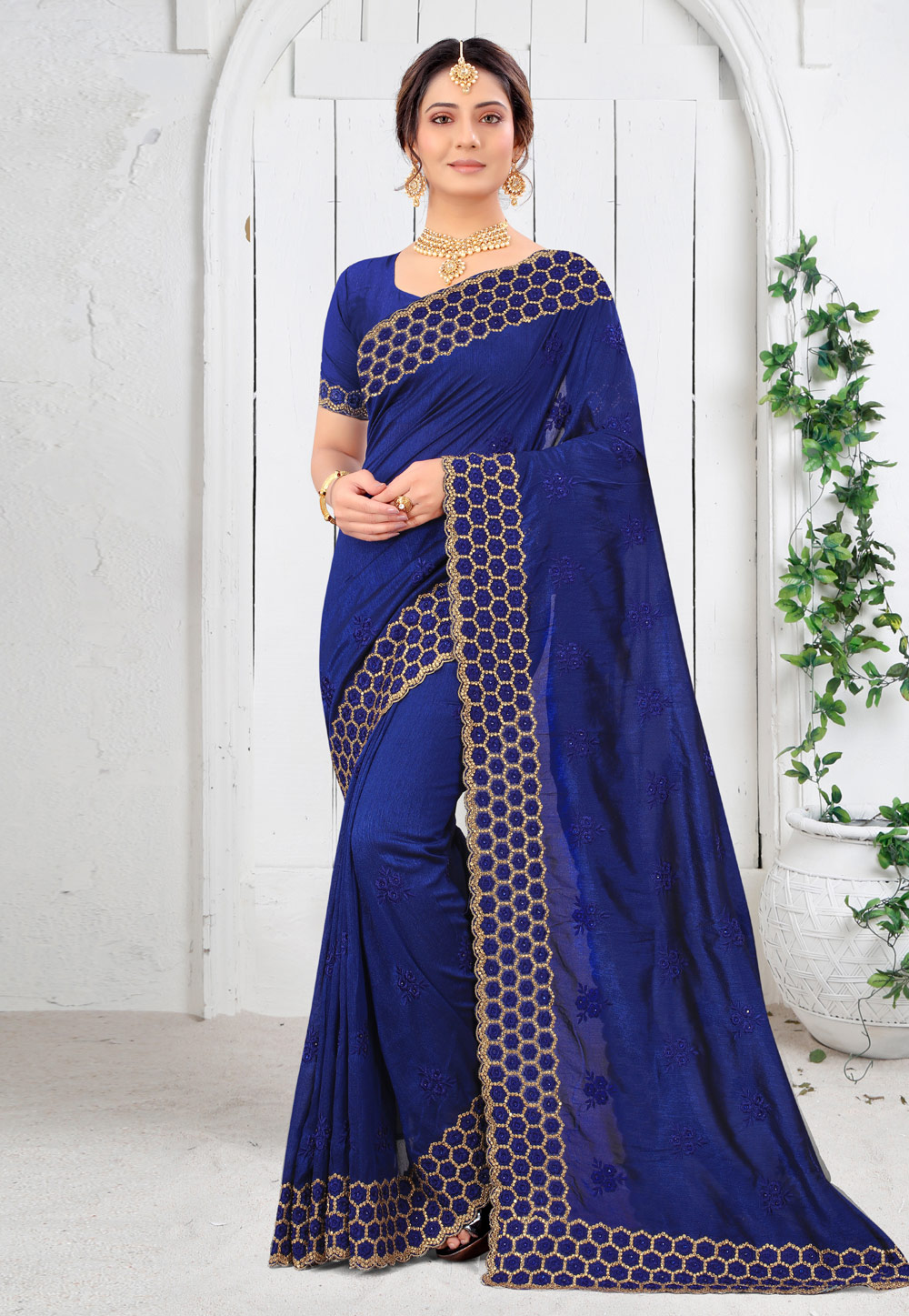 Blue Silk Festival Wear Saree 232990