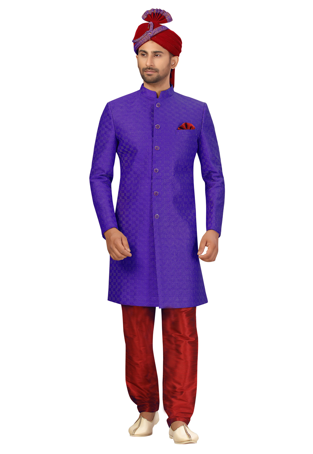 Blue Art Silk Indo Western Suit 231350