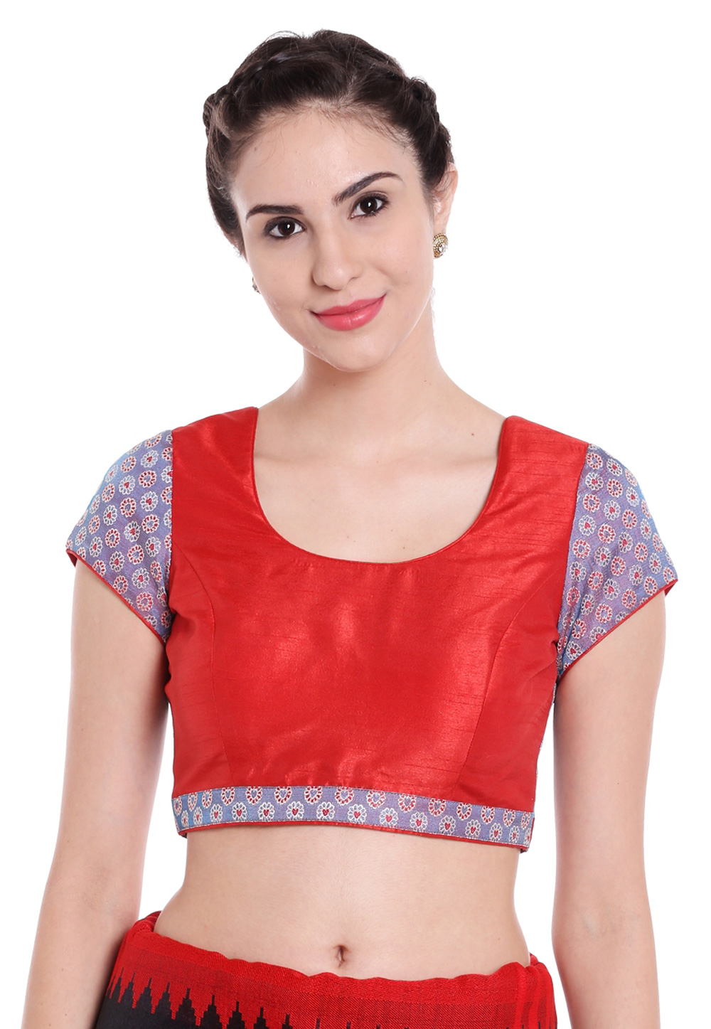 Red Dupion Silk Readymade Blouse 165392