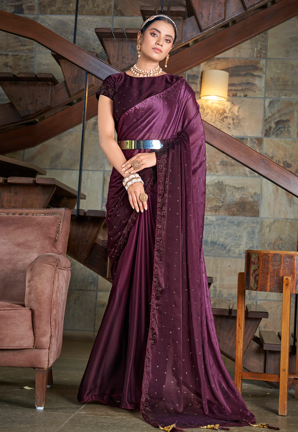 Purple Silk Saree With Blouse 246969