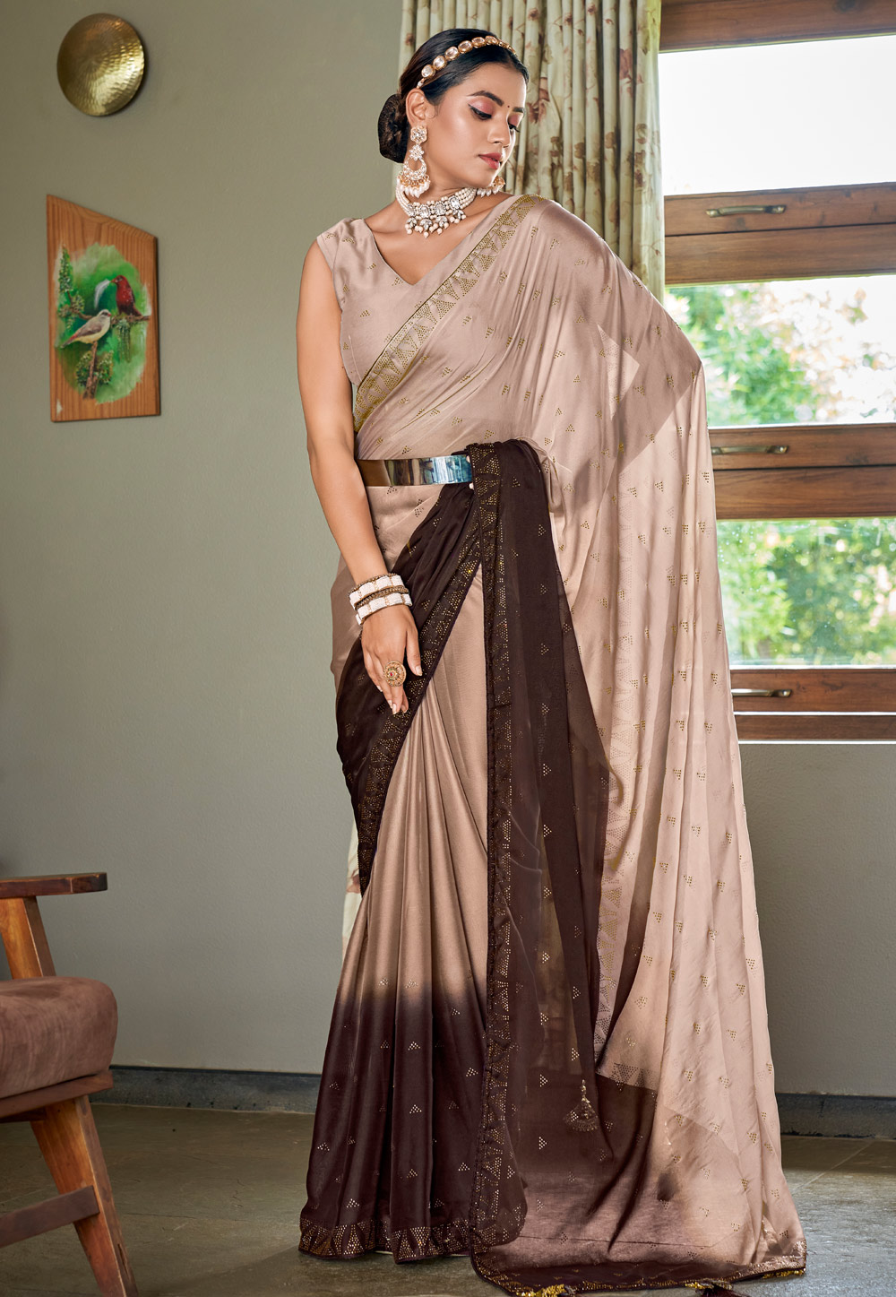 Brown Silk Saree With Blouse 246973