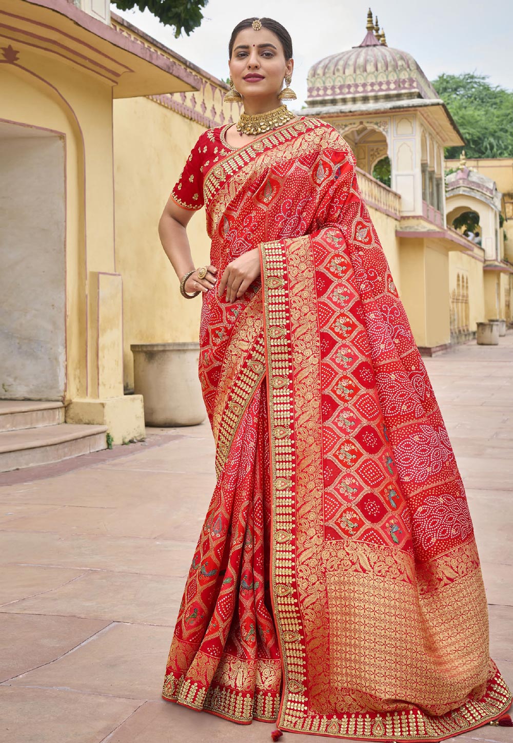 Red Silk Saree With Blouse 251881