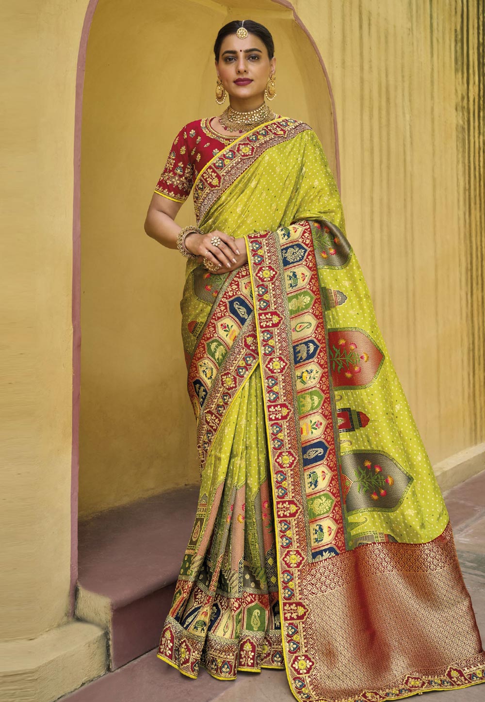Light Green Silk Saree With Blouse 251887