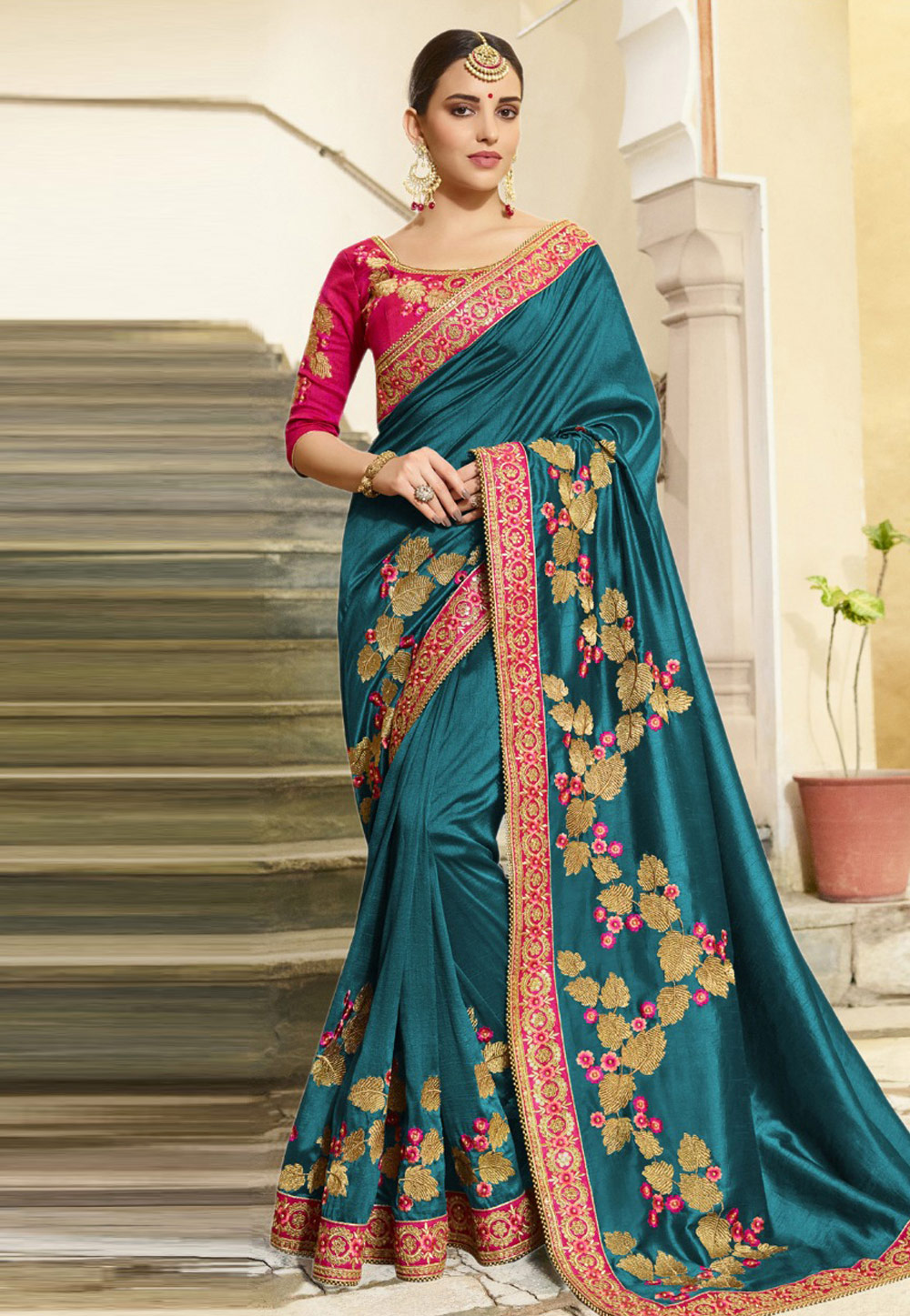 Blue Silk Festival Wear Saree 235022