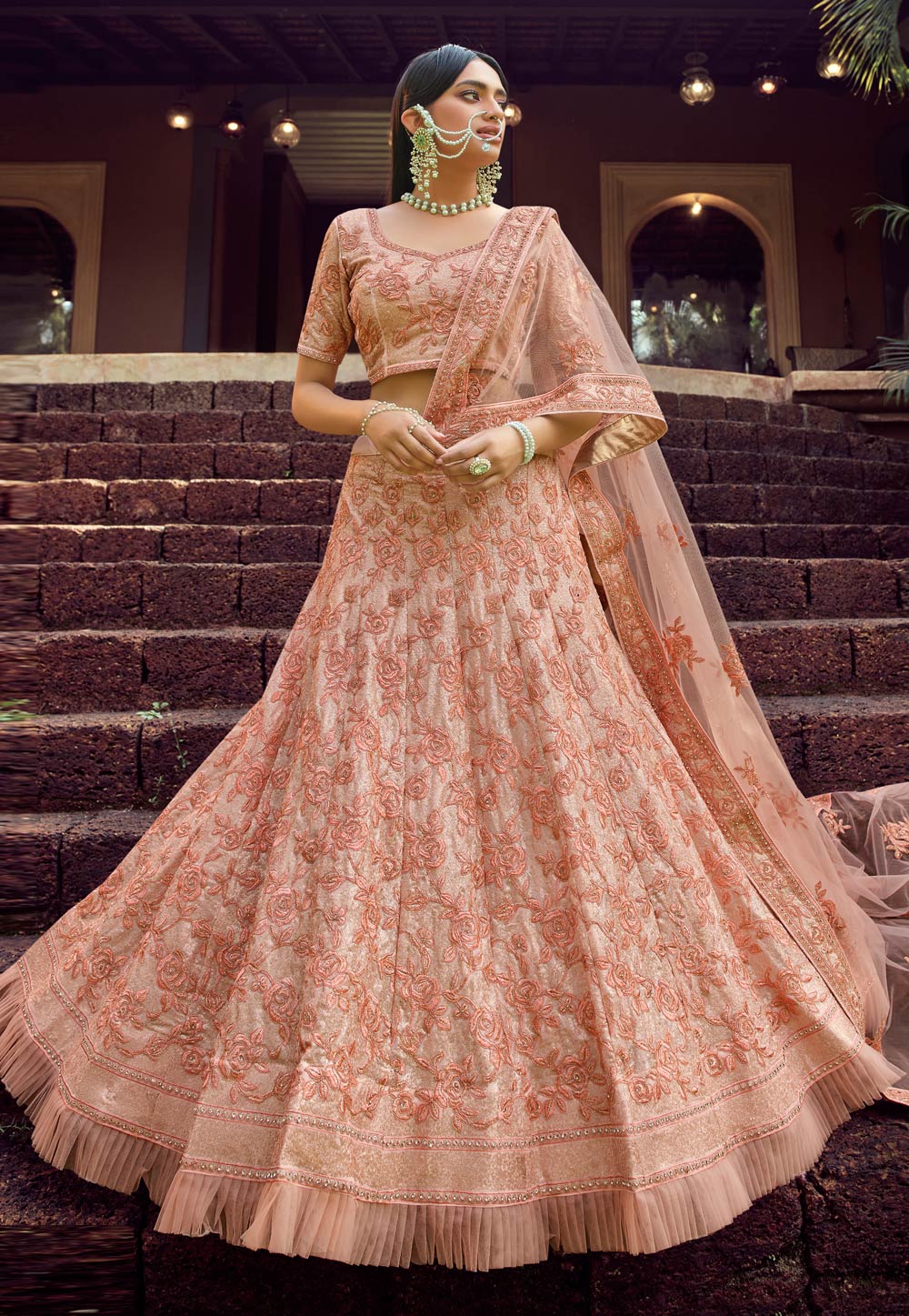 Blushing Peach Color Lehenga Choli | Aliyana – Aliyana Designer Wear