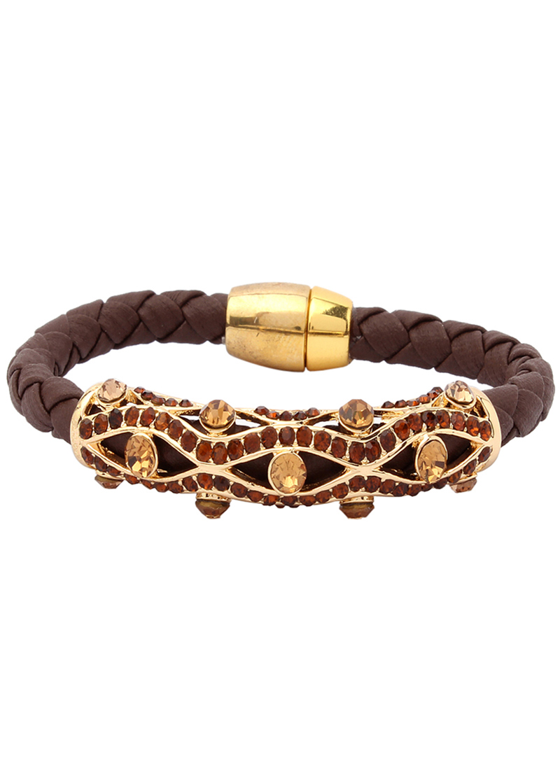 Brown Alloy Austrian Diamonds Bracelet 101701