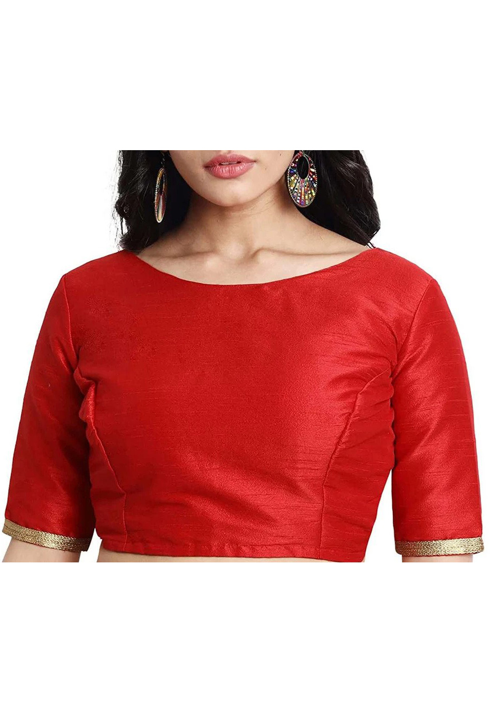 Red Dupion Silk Readymade Blouse 244924