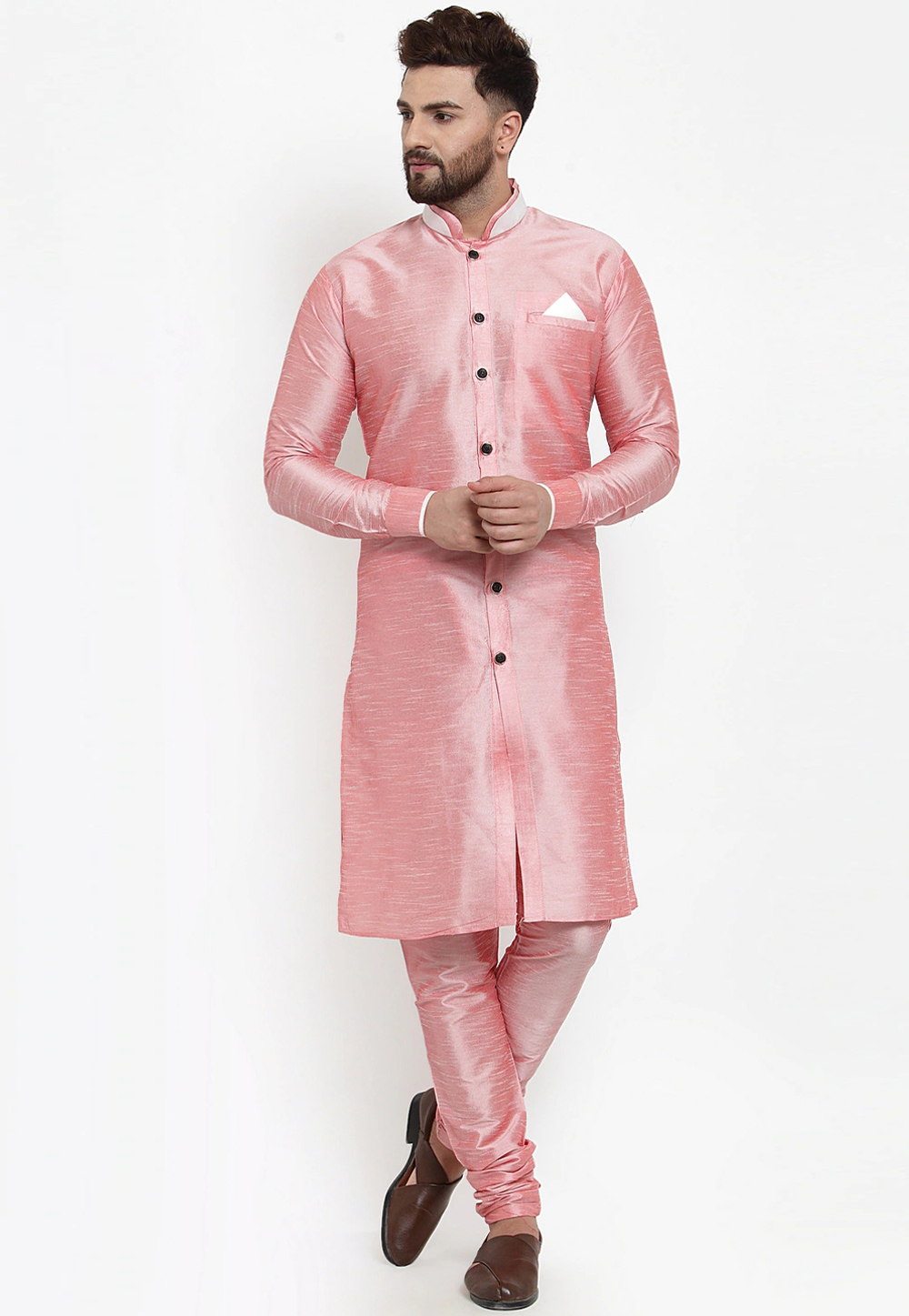 Pink Silk Indo Western Suit 234967
