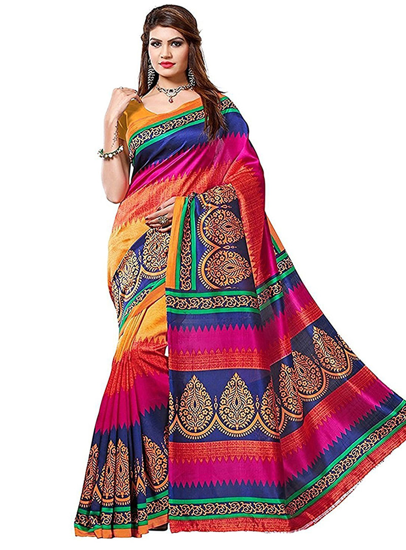 Magenta Bhagalpuri Silk Casual Wear Saree 96825