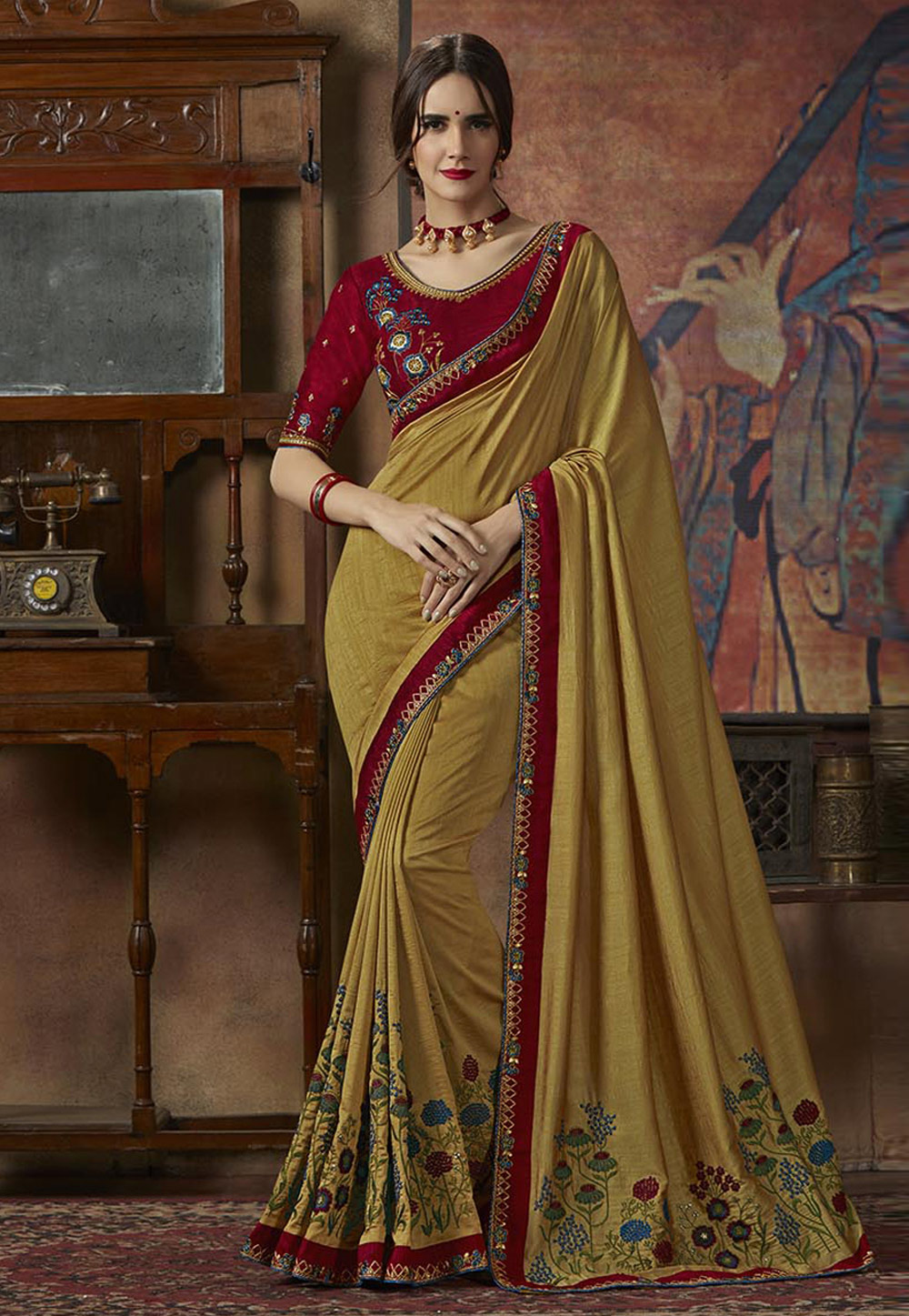 Yellow Silk Saree With Blouse 164032