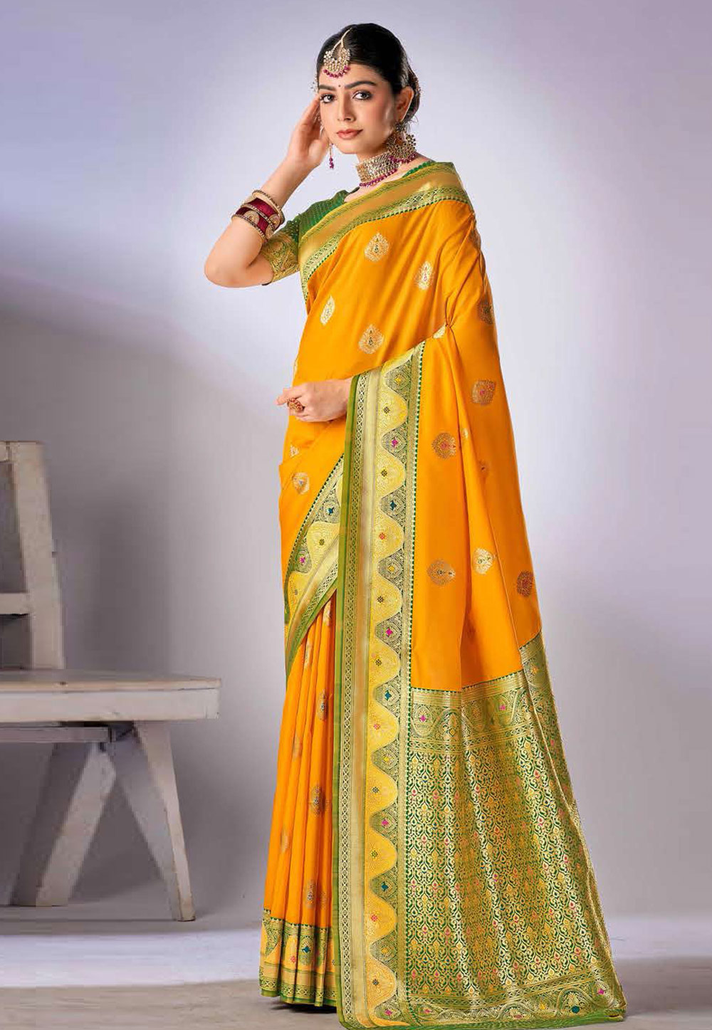 Orange Silk Saree With Blouse 272008