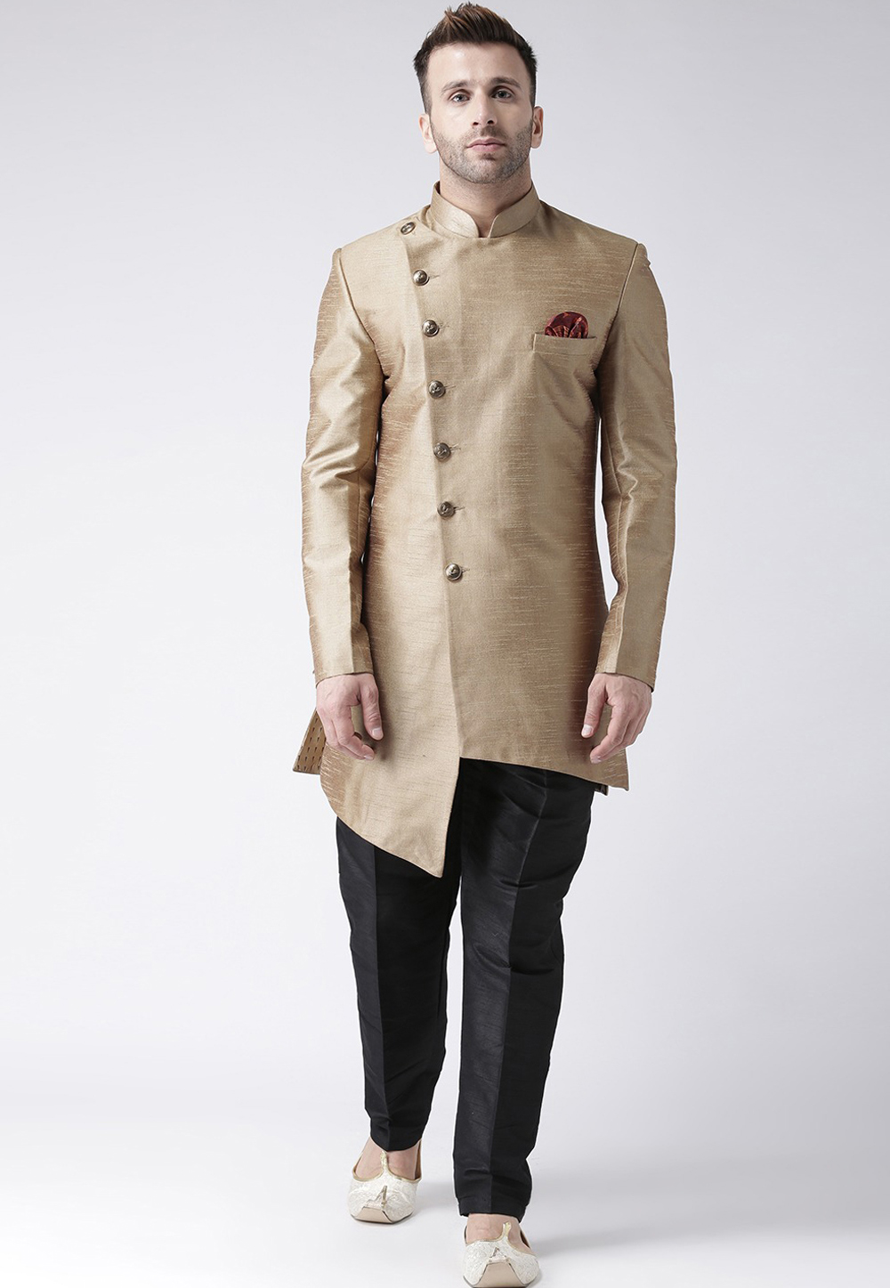 Golden Silk Indo Western Sherwani 235206