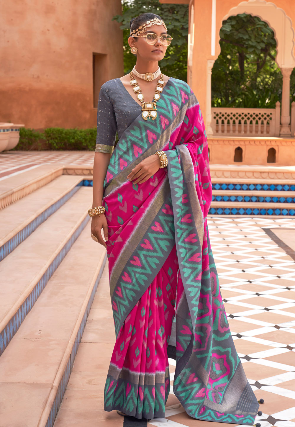 Pink Silk Saree With Blouse 258186