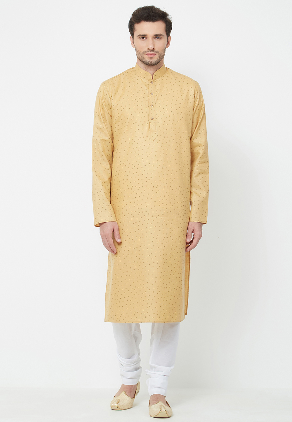 Yellow Cotton Readymade Kurta Pajama 166657