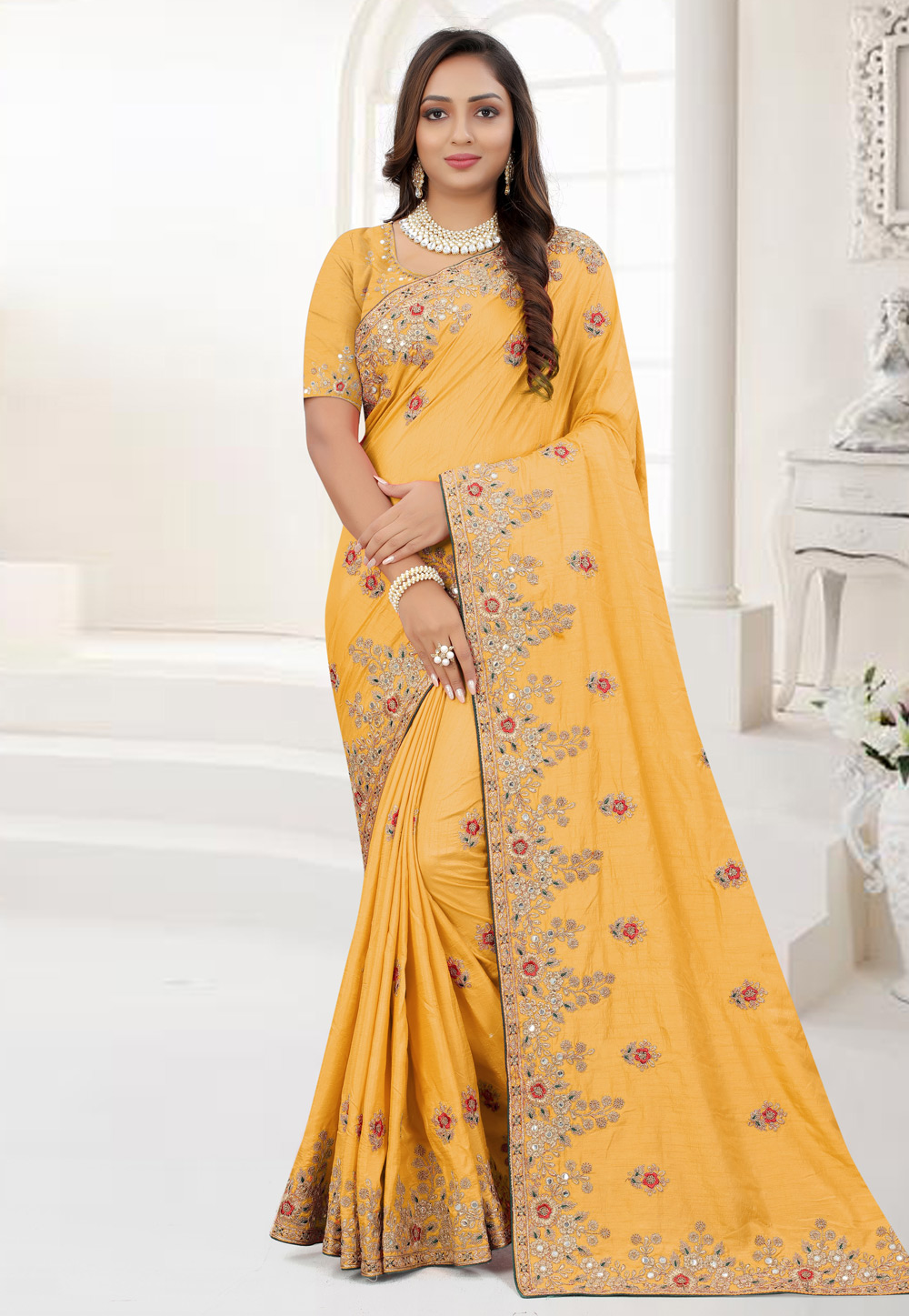 Yellow Silk Saree With Blouse 245177