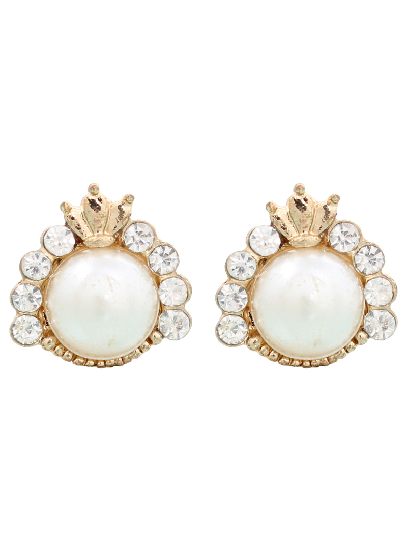 White Alloy Austrian Diamonds Earrings 102449