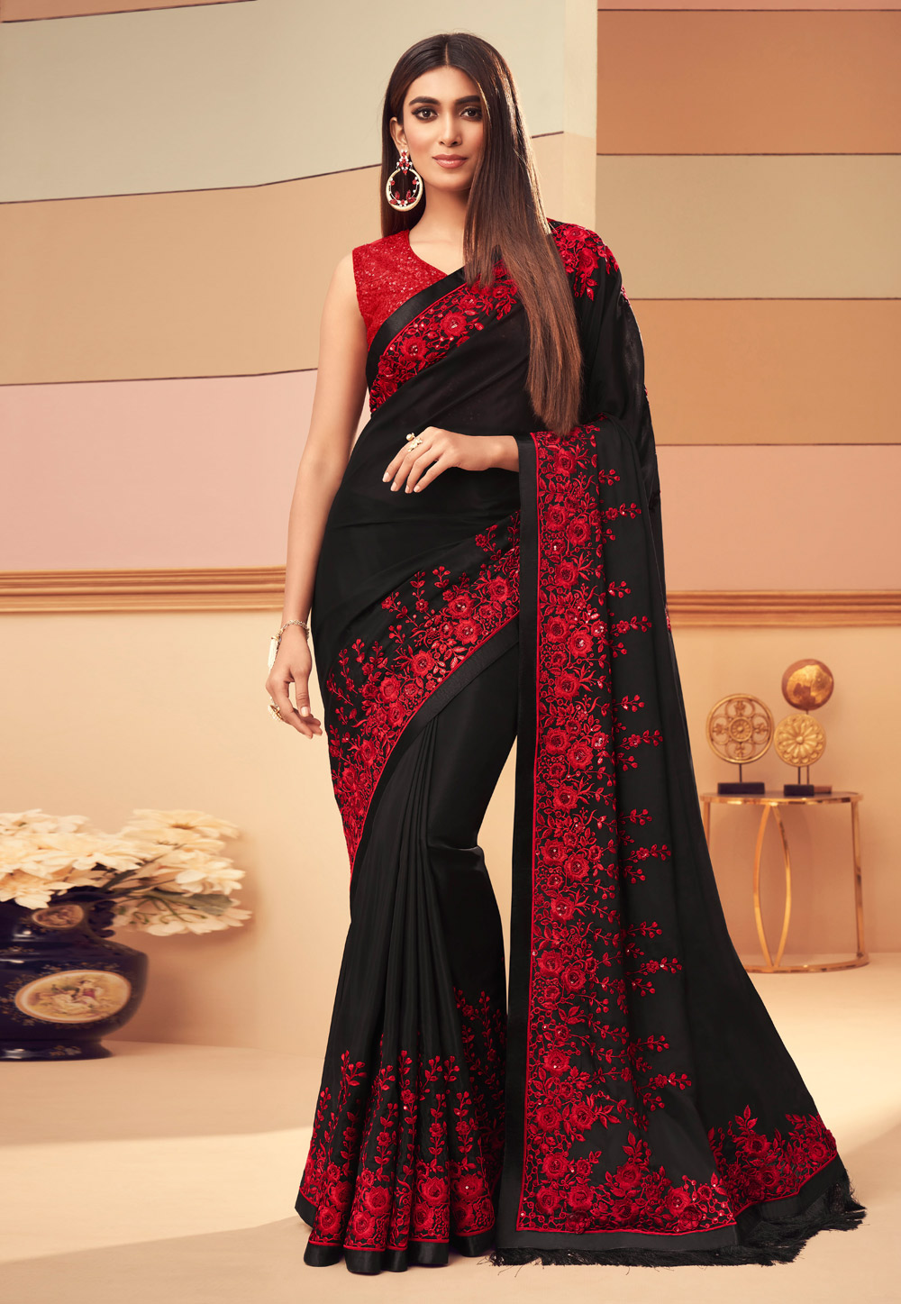 ASSAM SILK BLACK BIEGE SAREE – BeGorgeousByPS