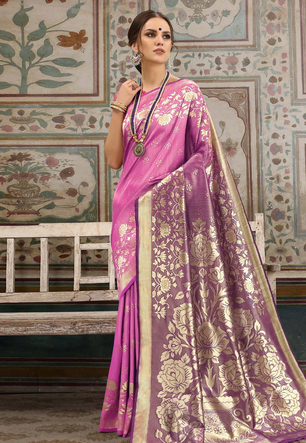 Pink Kanjivaram Silk Festival Wear Saree 168348