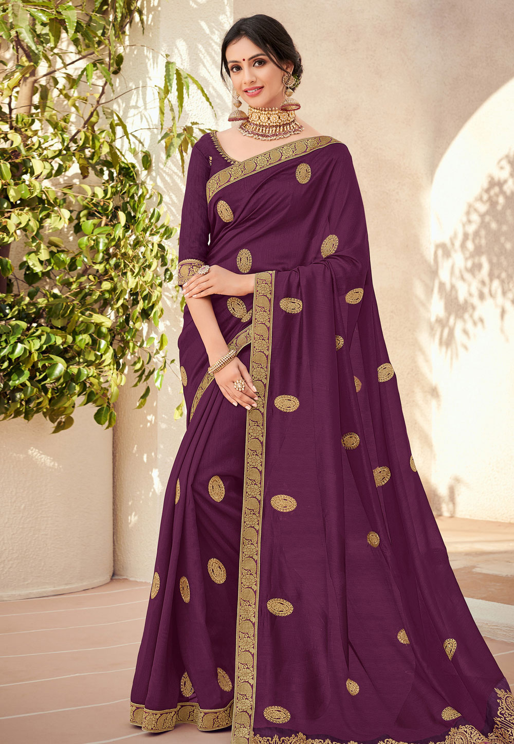 Purple Silk Saree With Blouse 168607
