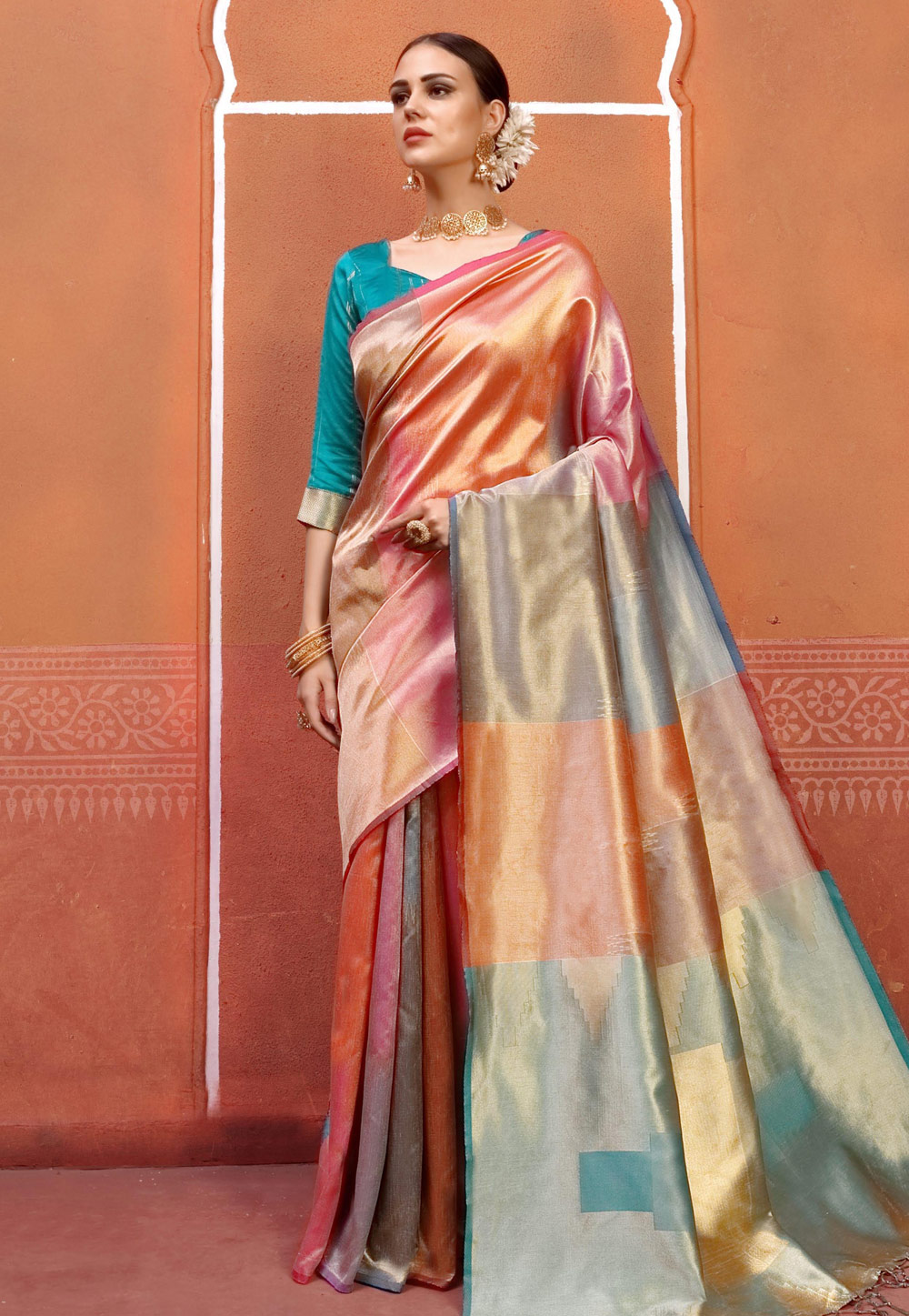 Orange Kanjivaram Silk Saree With Blouse 168539