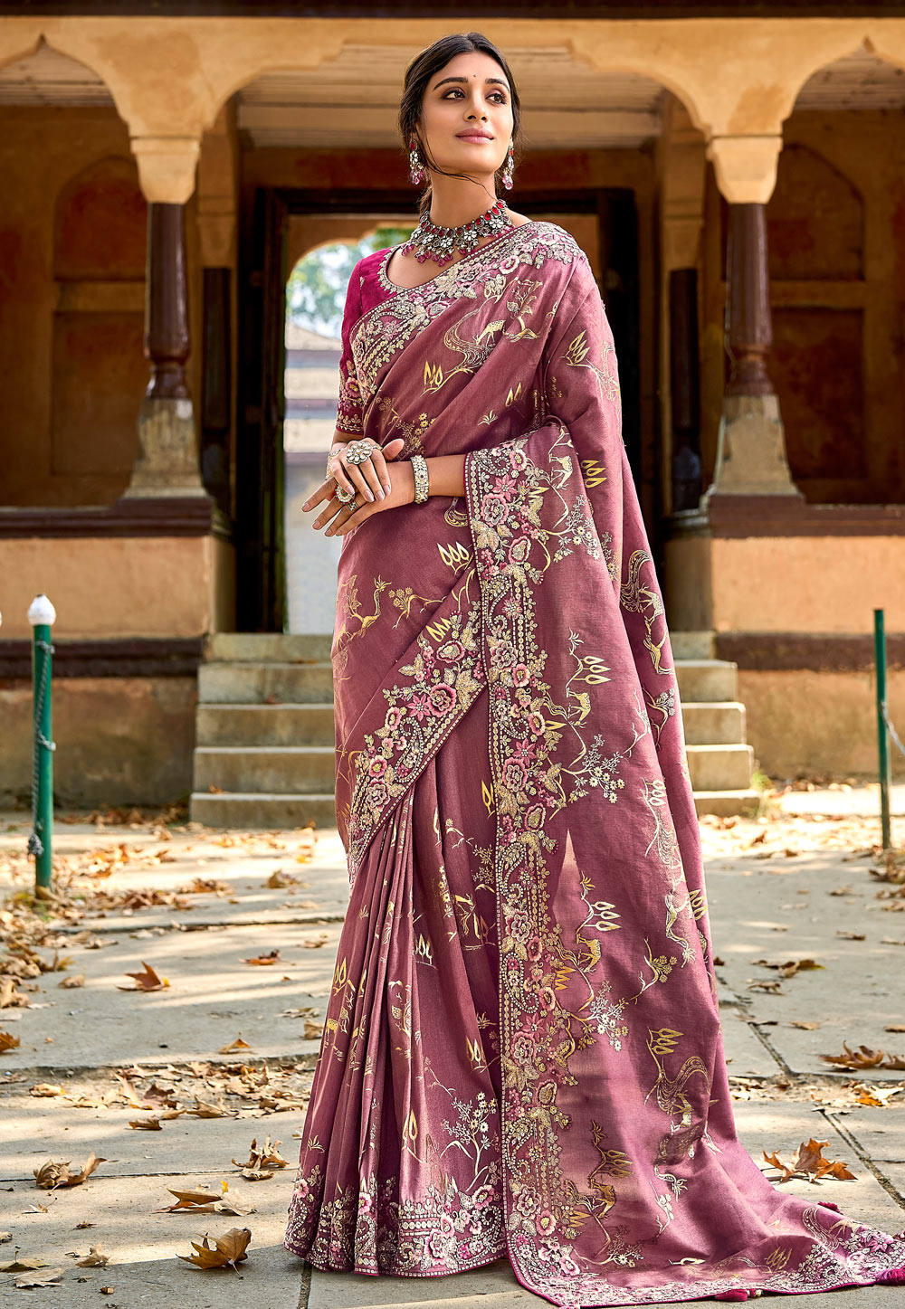 Pink Silk Saree With Blouse 276445
